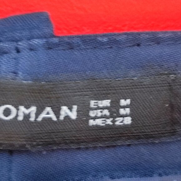 ZARA Women casual pants navy blue zipper pockets women's size M - Picture 6 of 6